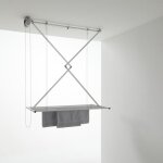 Mini, �tendoir de plafond, s�choir vertical repliable en aluminium et acier 150 - gris - foxydry