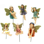 Mini f�es figurines mignon motif clair r�sine miniature f�e sculpture pour f�e jardin accessoires