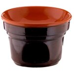 Mini four  bain - marie bagna cauda, 14 cm de diamtre, 10 cm de haut, couleur bruna coli