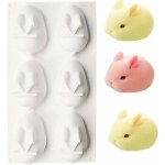 Mini moule � g�teau en forme de lapin pour p�ques, 6 cavit�s, moule � chocolat pour d�coration de g�teau ...