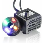Mini pompe  eau avec led 150l / h 2 w petit aquarium, jardin, fontaine, bassin de jardin, fontaine, ...