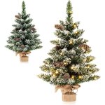 Mini sapin de noël pré - illuminé de 64 cm, floqué de neige avec 50 lumières led, 8 modes d'éclairage, ... Mini sapin de noël pré - illuminé de 64 cm, floqué de neige avec 50 lumières led, 8 modes d'éclairage, ...