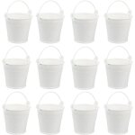 Mini seau en mtal peut bote  bonbons seau souvenir blanc 50