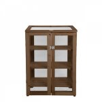 Mini serre en bois s - l 54 x l 69, 4 x h 85 cm - marron - livraison gratuite