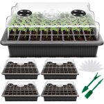 Mini serre pour plantes, int�rieure plateau semis avec couvercles rehauss�s, bac � semis p�pini�re bo�te ...