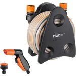 Mini - set utility, support tuyaux avec tuyau, raccords et pistolet d'arrosage double jet - claber