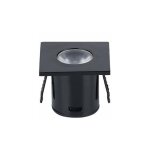 Mini spot led encastrable 1w 90� carr� - blanc chaud / noir silumen