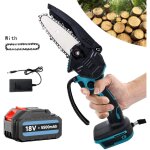 Mini trononneuse lectrique sans fil de 4 pouces, scie  bois, scie  une main, coupe - bois nu avec ...