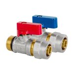 Mini - vanne  bille pex avec presse - toupe 1 / 216 eau froide - dart. 380 - 1 / 2