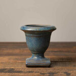 Mini vasque gris bleue en c�ramique 12x12x12cm