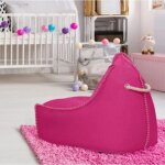 Minibuddy's rest fauteuil poire + repose pieds 75x60x65 cm interieur dehoussable, surpiqures, rose, sans ...