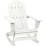 Chaise � bascule de jardin bois blanc