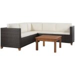 Minkurow - salon de jardin 4 pcs avec coussins r�sine tress�e marron