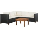 Minkurow - salon de jardin 4 pcs avec coussins r�sine tress�e noir