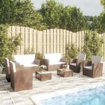 Minkurow - salon de jardin 8 pcs avec coussins r�sine tress�e marron vidaxl