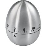 Minuteur � ?uf, avec fonction minuterie, sablier, en acier inoxydable, argent