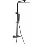 Mirlo - colonne de douche thermostatique nila noir mat 25 cm x 25 cm