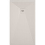 Mirlo - receveur de douche 80x100 cm extra plat onda en r�sine surface ardois�e beige grille beige