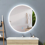 Acezanble - miroir 70cm miroir rond, miroir de salle de bain anti - bu�e, miroir led avec �clairage, ...