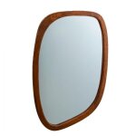 Made in meubles - miroir abstrait en bois de manguier foncé marley Made in meubles - miroir abstrait en bois de manguier foncé marley