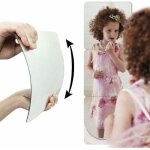 Miroir acrylique adh�sif, lot de 3 miroirs carr�s auto - adh�sifs en sans cadre, miroir souple acrylique, ...