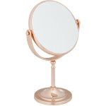Miroir cosmtique, grossissant 2x, sur pied, double face, pivotant  360, rond, hxlxp 27, 5x18x10, 5cm, ...