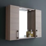 Kiamami valentina - miroir de courtoisie 77cm 2 armoires murales chne fume