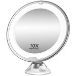 Miroir de courtoisie, lampe fluorescente, 3 sources lumineuses, grossissement 10x, 30 led, intensit� ...