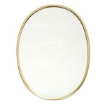 Miroir sur pied ovale dor� 34x25cm ? m�tal ? fixation verticale pour d�coration int�rieure �l�gante