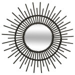 Miroir d�co rotin diam�tre 76 cm atmosphera noir