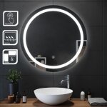 Sirhona - miroir lumineux de salle de bain - miroir led 80 x 80 cm avec fonction anti - bu�e, lumi�re ...