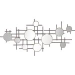 Beliani - miroir design multi dcoration murale compose de 10 miroirs ronds dors et cuivrs sur un ...