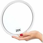 Miroir grossissant, 20x grossissant miroir avec ventouses (15cm rond) - parfait pour le miroir de maquillage ...