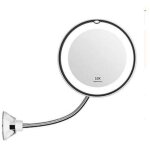 Miroir grossissant flexible avec lumière led grossissement 10x ventouse puissante miroir de courtoisie ... Miroir grossissant flexible avec lumière led grossissement 10x ventouse puissante miroir de courtoisie ...