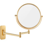 Miroir grossissant, miroir grossissant x10 mural rond salle de bain miroir de maquillage mural dor� miroir ...