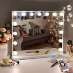 [jamais utilis�] miroir hollywood avec lampe et haut - parleur bluetooth miroir de maquillage avec 15 ...