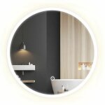 Rea ? miroir lumineux rond 50cm ? �clairage led int�gr� ? design contemporain ? pour salle de bain et ...