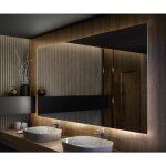 Miroir lumineux de salle de bain 160x80 cm ? �clairage led blanc froid 7000k ? �paisseur 31mm ? dur�e ...