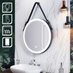 Sirhona - miroir lumineux de salle de bain rond 600x600 mm, led, anti - buée, étanche, lumière blanche ... Sirhona - miroir lumineux de salle de bain rond 600x600 mm, led, anti - buée, étanche, lumière blanche ...