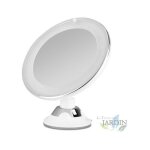 Miroir de maquillage de 17 cm avec socle - rglage rotatif grossissant 360. sable nickel 10x