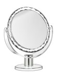 Miroir de maquillage grossissant  poser miroir rond pivotant sur pied hxlxp: 23 x 19 x 10 cm, transparent ...