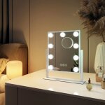 Miroir de maquillage hollywood miroir grossissant 7x avec ampoules led interrupteur tactile 3 couleurs ...