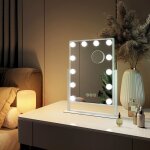 Miroir de maquillage hollywood miroir grossissant 7x avec ampoules led interrupteur tactile 3 couleurs ...