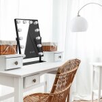 Miroir de maquillage hollywoodien avec lumi�res, grand miroir de courtoisie eclair� avec 3 couleurs de ...