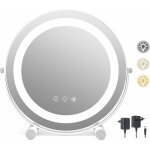 Miroir maquillage led rond avec Éclairage 3 couleurs & luminosité réglable, miroir de table rotatif à ... Miroir maquillage led rond avec Éclairage 3 couleurs & luminosité réglable, miroir de table rotatif à ...