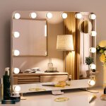 Miroir maquillage lumineux, miroir led, miroir coiffeuse �clair� avec lumineux 3 couleurs, miroir hollywood ...