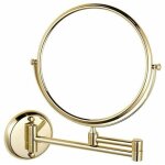 Miroir de maquillage mural 20, 3 cm pivotant double face extensible pliable pour salle de bain de rasage ...