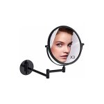 Jusch ? miroir grossissant mural double face 20 cm ? pivotant � 360� ? bras extensible ? finition mate ...