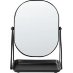 Miroir de maquillage verre double face 20 x 22 cm en métal noir correze Miroir de maquillage verre double face 20 x 22 cm en métal noir correze