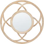 Miroir mural bois clair en mdf 60 cm pièce d'accent glamour décorative iztapalapa Miroir mural bois clair en mdf 60 cm pièce d'accent glamour décorative iztapalapa